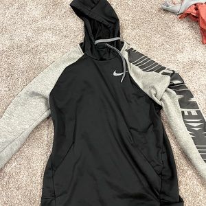nike hoodie gray and black